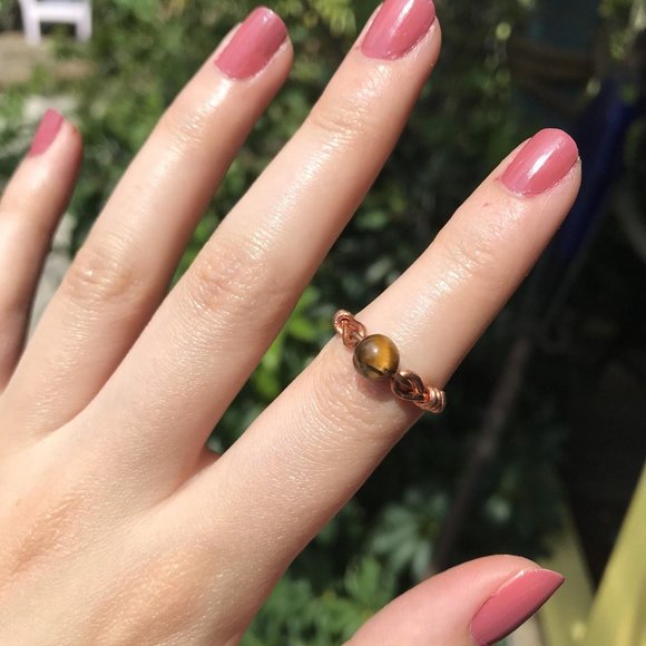 Natural Tiger’s Eye Crystal Ring - Picture 2 of 2